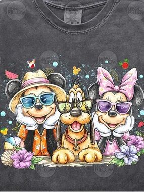 Mickey Mouse and Minnie and Pluto summer comfort colors T-shirt